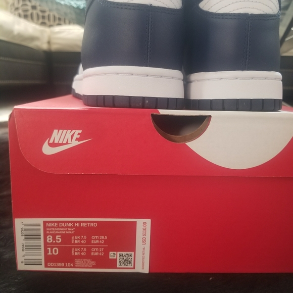 Nike Dunk Hi Retro Championship Navy Sz 8.5